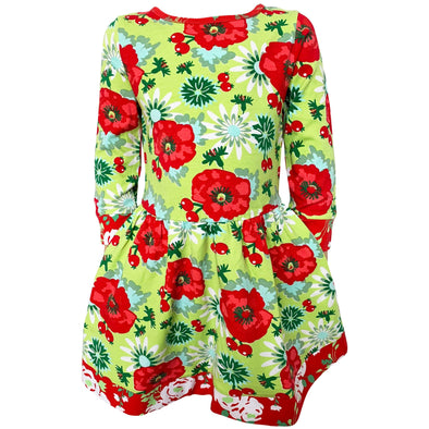 AnnLoren Girls Boutique Holiday Christmas Floral Cotton Winter Dress - Lil FashionAva 