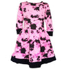 AnnLoren Girls Boutique Pink Black White Tie Dye Long Sleeve Cotton Dress - Lil FashionAva 
