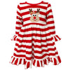 AnnLoren Girls Boutique Red Stripe Christmas Rudolf the Reindeer Swing Dress - Lil FashionAva 