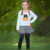 AnnLoren Girls' Halloween Orange Pumpkin and Black Cat Dress & Leggings Outfit - Lil FashionAva 