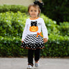 AnnLoren Girls' Halloween Orange Pumpkin and Black Cat Dress & Leggings Outfit - Lil FashionAva 