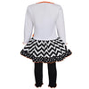 AnnLoren Girls' Halloween Orange Pumpkin and Black Cat Dress & Leggings Outfit - Lil FashionAva 