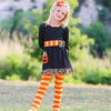 AnnLoren Girls' Halloween Orange Pumpkin Polka Dot Dress & Leggings Outfit - Lil FashionAva 