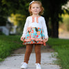 AnnLoren Girls Holiday Autumn Floral Ruffle Thanksgiving Dress & Leggings - Lil FashionAva 