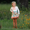 AnnLoren Girls Holiday Autumn Floral Ruffle Thanksgiving Dress & Leggings - Lil FashionAva 