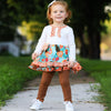 AnnLoren Girls Holiday Autumn Floral Ruffle Thanksgiving Dress & Leggings - Lil FashionAva 