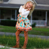 AnnLoren Girls Holiday Autumn Floral Ruffle Thanksgiving Dress & Leggings - Lil FashionAva 