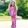 AnnLoren Girls Pink, Orange & Purple Tie Dye Ruffle Hoodie 2 Pc Fashion Track Suit - Lil FashionAva 