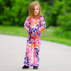 AnnLoren Girls Pink, Orange & Purple Tie Dye Ruffle Hoodie 2 Pc Fashion Track Suit - Lil FashionAva 