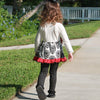AnnLoren Girls Winter Damask Holiday Polka Dot Herringbone Dress Tunic & Leggings Set - Lil FashionAva 
