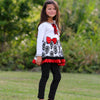 AnnLoren Girls Winter Damask Holiday Polka Dot Herringbone Dress Tunic & Leggings Set - Lil FashionAva 