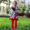 AnnLoren Girls Winter Damask Valentine's Heart Holiday Dress Tunic & Leggings Set - Lil FashionAva 