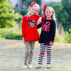 AnnLoren Girls Winter Leopard Heart Holiday Dress Tunic & Leggings Set Outfit - Lil FashionAva 