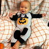 AnnLoren Halloween Pirate Jack O Lantern Long Sleeve Baby Toddler Boys Romper - Lil FashionAva 