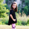 AnnLoren Little & Big Girls 3/4 Angel Sleeve Black Cotton Knit Ruffle Shirt - Lil FashionAva 