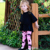 AnnLoren Little & Big Girls 3/4 Angel Sleeve Black Cotton Knit Ruffle Shirt - Lil FashionAva 