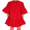 AnnLoren Little & Big Girls 3/4 Angel Sleeve Red Cotton Knit Ruffle Shirt - Lil FashionAva 