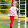 AnnLoren Little & Big Girls 3/4 Angel Sleeve Red Plaid Cotton Knit Ruffle Shirt - Lil FashionAva 