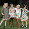 AnnLoren Little & Big Girls Boutique Autumn Leaves Floral Cotton Long Sleeve Dress - Lil FashionAva 