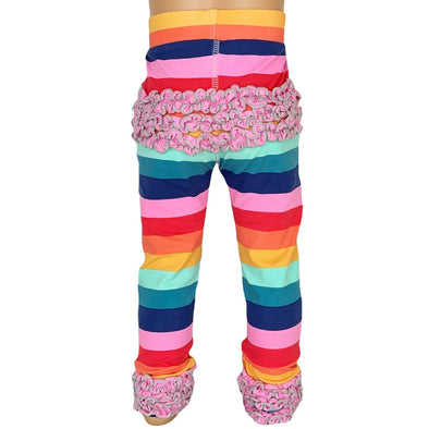 AnnLoren Little & Big Girls Boutique Rainbow Ruffle Butt Leggings - Lil FashionAva 
