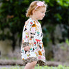 AnnLoren Little & Big Girls Long Sleeve Boutique Forest Friends Fall Dress - Lil FashionAva 
