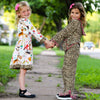 AnnLoren Little & Big Girls Long Sleeve Boutique Forest Friends Fall Dress - Lil FashionAva 