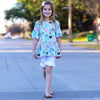 AnnLoren Little & Big Girls Seashell  3/4 Angel Sleeve Cotton Knit Shirt - Lil FashionAva 
