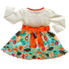 AnnLoren Little and Big Girls Vibrant Autumn Floral Pumpkin Thanksgiving Dress & Leggings - Lil FashionAva 