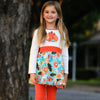 AnnLoren Little and Big Girls Vibrant Autumn Floral Pumpkin Thanksgiving Dress & Leggings - Lil FashionAva 