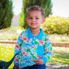 AnnLoren Toddler & Big Boys Long Sleeve Polo Shirt with Pocket Dinosaur Print - Lil FashionAva 