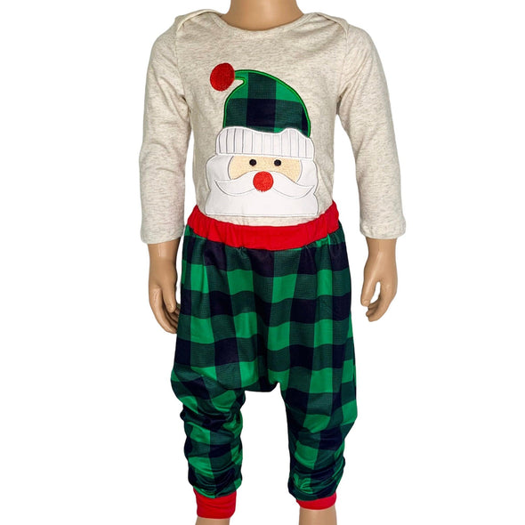 Baby Boys Holiday Santa Claus Christmas Plaid Cotton 2 pc Set Al Limited Outfit - Lil FashionAva 
