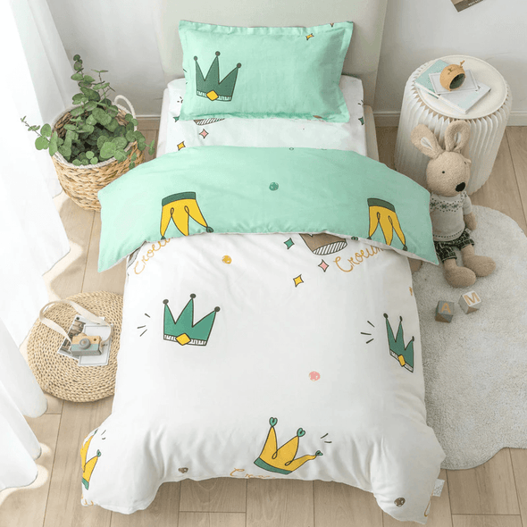 Crown Bedding set 3-Piece Organic Cotton Fits Crib and Toddler - Lil FashionAva 