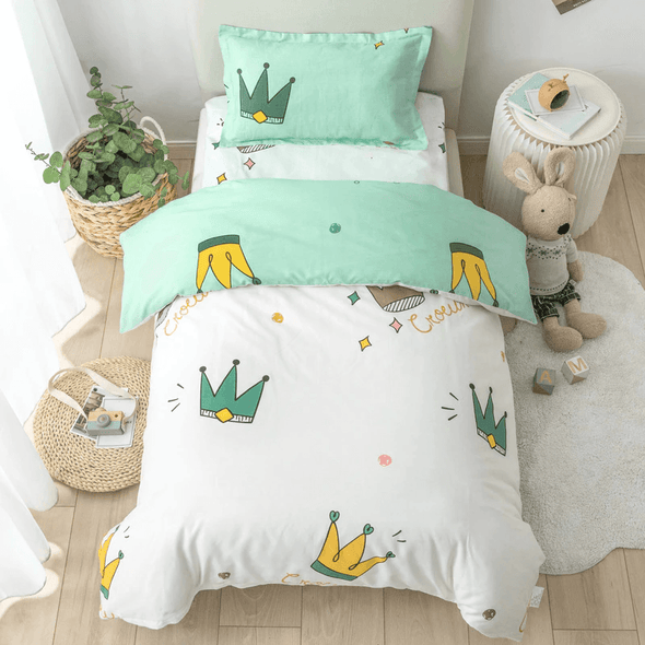 Crown Bedding set 3-Piece Organic Cotton Fits Crib and Toddler - Lil FashionAva 