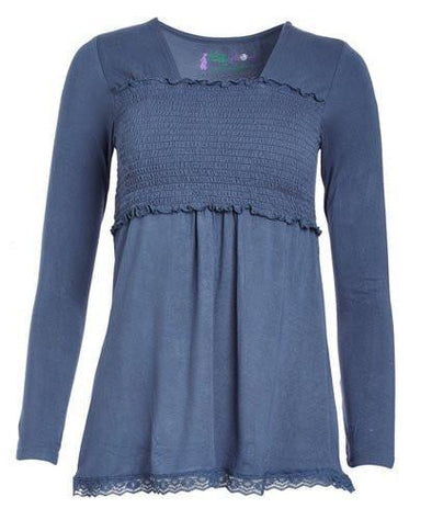 Eden Lace Trimmed Long Sleeve Nursing Top - Lil FashionAva 