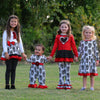AnnLoren Girls Boutique Winter Damask Holiday Heart Polka Dots Herringbone Tunic and Legging Set