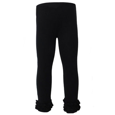 AnnLoren Baby Toddler Big Girls Boutique Black Ruffle Butt Leggings Set sz 4/5T-7
