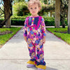 Fall Plum Floral Baby Girls Dress Up Ruffle Long Sleeve Romper - Lil FashionAva 