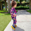 Fall Plum Floral Baby Girls Dress Up Ruffle Long Sleeve Romper - Lil FashionAva 