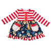 Girls Boutique Red Floral Striped Ruffled Holiday Dress - Lil FashionAva 