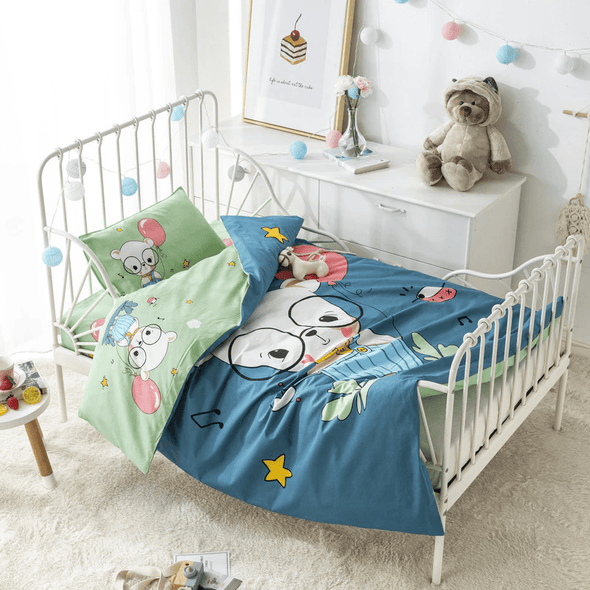Little bear Bedding set 3-Piece Organic Cotton Fits Crib and Toddler Bedding Set - Lil FashionAva 