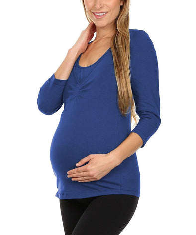 Pin Tuck 3/4 Sleeves Nursing Top - Lil FashionAva 
