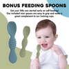 Sage & Blue - 4oz Baby Training Cups With Training Spoons - Lil FashionAva 