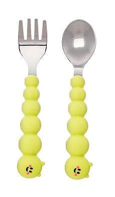 Silicone Caterpillar Spoon & Fork Set - Lil FashionAva 