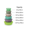 Stacking & Nesting Containers with Silicone Lids - 12 pieces - Lil FashionAva 