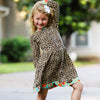 AnnLoren Little & Big Girls Long Sleeve Leopard Rose Fall Floral Dress Boutique